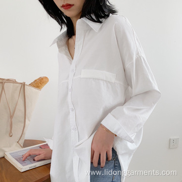 Women Fashion Solid Color Long Sleeve Shirt